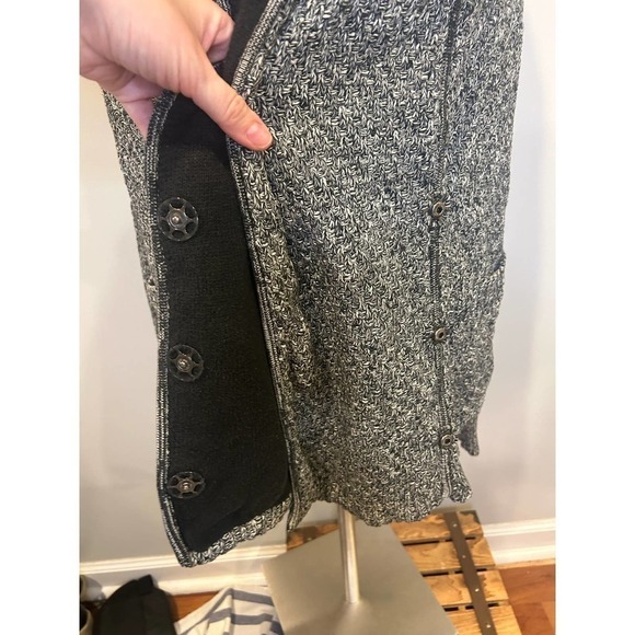 Lululemon Post Practice Cardi Ghost Black Cardigan Sweater Jacket Cotton Sz 4 - Picture 4 of 8